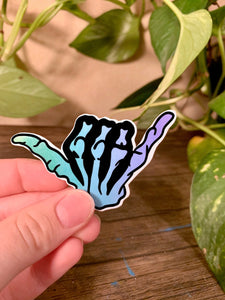 Blue Gradient Hang Loose Sticker