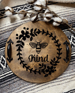 Bee Kind Wooden Serving Tray