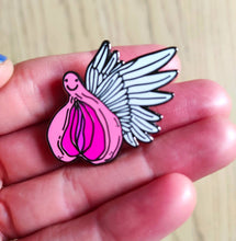 Load image into Gallery viewer, Flying vagina enamel pin
