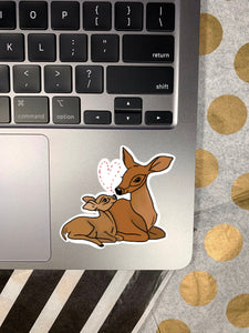 Deer and Fawn Sticker