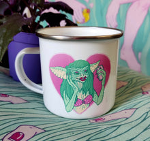 Load image into Gallery viewer, Enamel Mug Greta the Gremlin
