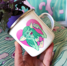 Load image into Gallery viewer, Enamel Mug Greta the Gremlin
