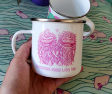 Load image into Gallery viewer, Enamel Mug Monsters need love too
