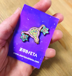 Cosmic uterus enamel pin