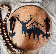 Load image into Gallery viewer, Deer and Mountains Wooden Serving Tray
