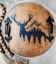 Load image into Gallery viewer, Deer and Mountains Wooden Serving Tray
