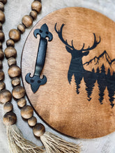 Load image into Gallery viewer, Deer and Mountains Wooden Serving Tray
