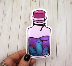 Blue Crystal Potion Bottle Sticker