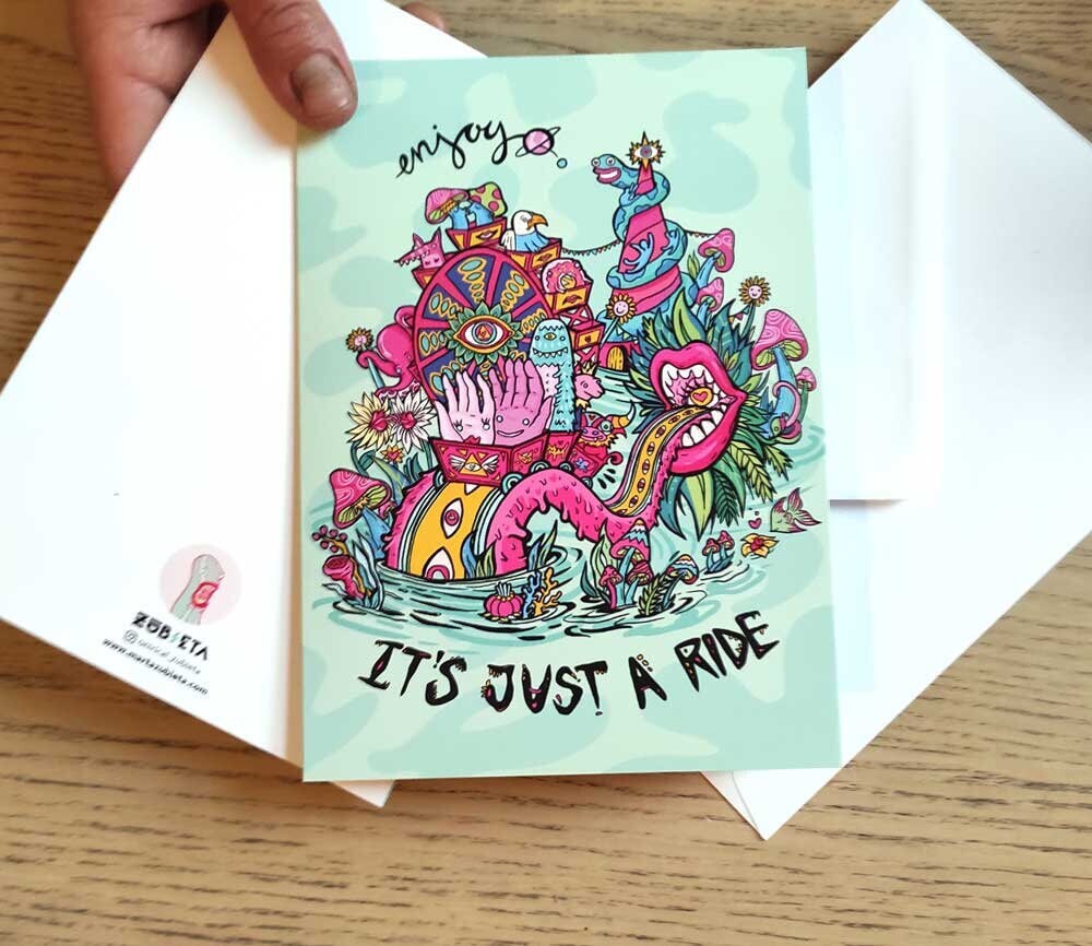 Enjoy, It's Just A Ride greeting card