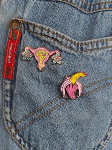 Cosmic uterus enamel pin