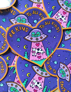 Be Kind To All Kinds Waterproof Sticker,