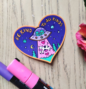 Be Kind To All Kinds Waterproof Sticker,