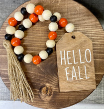 Load image into Gallery viewer, Fall Wood Bead Garland, Fall Tiered Tray Decor, Fall Bead Garland,
