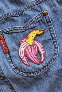 Finger Banana Embroidered Patch