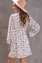 Load image into Gallery viewer, Apricot Polka Dot Print V Neck Mini Dress
