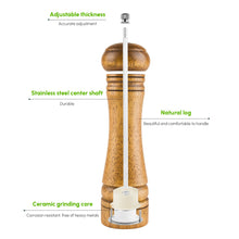 Load image into Gallery viewer, 2X  Wooden Pepper Grinder Pepper Mill Coarseness Adjustable Peppermill | Kitchen
