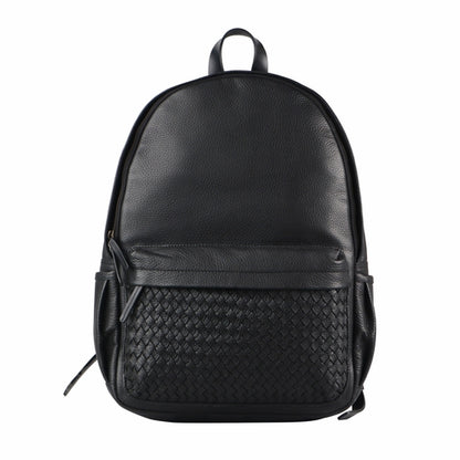 Weaved Journey Leather Backpack - Black | Journey Collection