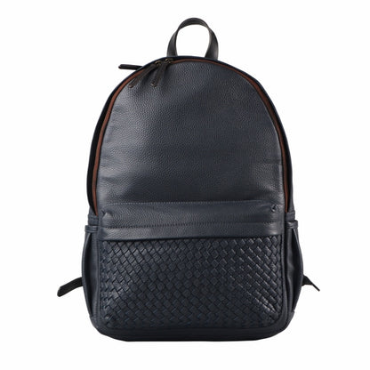 Weaved Journey Leather Backpack - Navy | Journey Collection