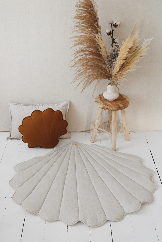 “Sand” Linen Shell Mat | Home Decor