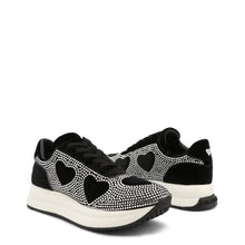 Load image into Gallery viewer, Rhinestone Heart Sneakers - Black
