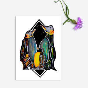 Celestial Penguin Art Print - Mary, Bob, and Sue, 2021