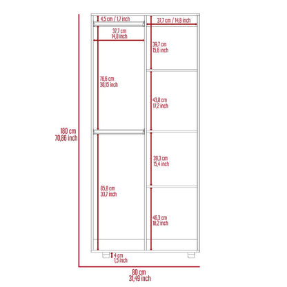 Armoire Texas, Double Door Cabinet, Black Wengue Finish