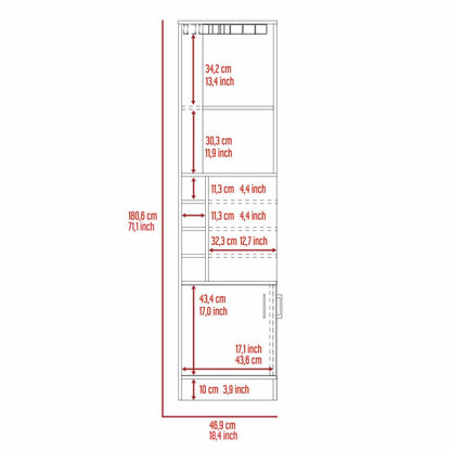 Bar Cabinet Papprika, 8 Wine Cubbies, Double Door, Dark Walnut Finish