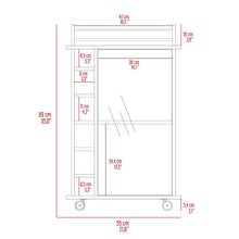 Load image into Gallery viewer, Bar Cart Baltimore, Six Wine Cubbies, Light Gray Finish
