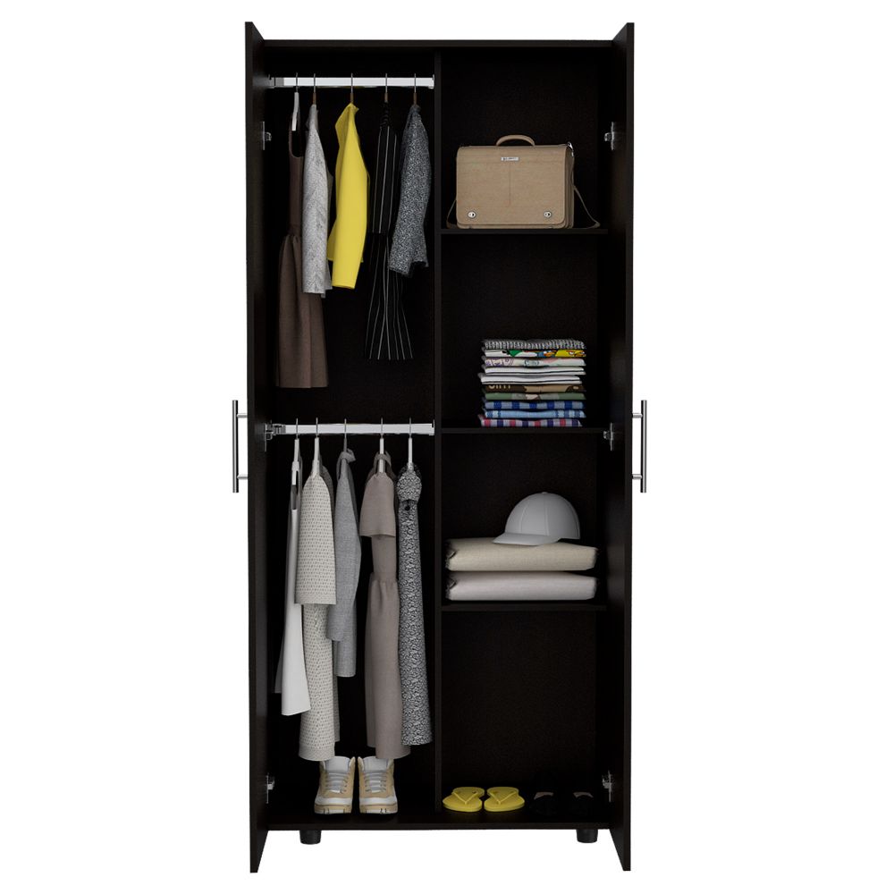 Armoire Texas, Double Door Cabinet, Black Wengue Finish