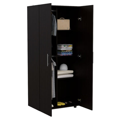 Armoire Texas, Double Door Cabinet, Black Wengue Finish