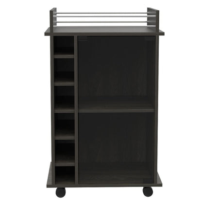 Bar Cart Baltimore, Six Wine Cubbies, Carbon Espresso Finish