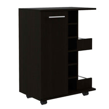 Load image into Gallery viewer, Bar Cart Wells, Four Casters, Black Wengue Finish
