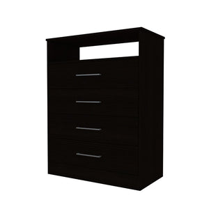 Dresser Atlanta, Four Drawers, Black Wenge Finish