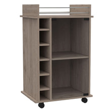 Load image into Gallery viewer, Bar Cart Baltimore, Six Wine Cubbies, Light Gray Finish
