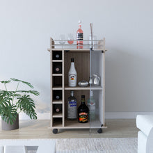 Load image into Gallery viewer, Bar Cart Baltimore, Six Wine Cubbies, Light Gray Finish
