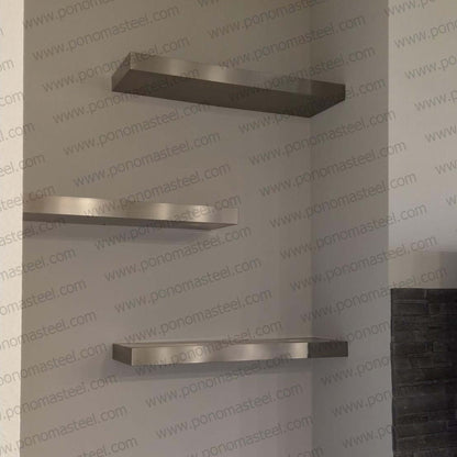 12"x8"x1.5" (cm.30,5x20x3,8) Brushed Stainless Steel Floating Shelf | Home Improvement