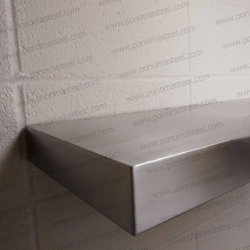 12"x8"x1.5" (cm.30,5x20x3,8) Brushed Stainless Steel Floating Shelf | Home Improvement