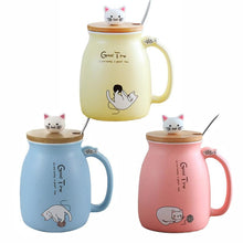 Load image into Gallery viewer, Adorable Cat Cartoon Ceramic Coffee Mug
