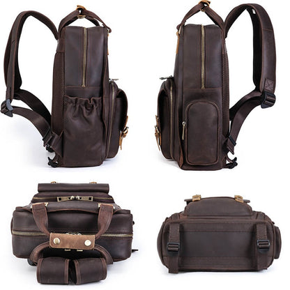 The Gaetano | Large Leather Backpack Camera Bag with Tripod Holder | Bags & Wallets