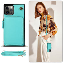 Load image into Gallery viewer, Zipper Wallet Case with Adjustable Crossbody Strap for iphone
