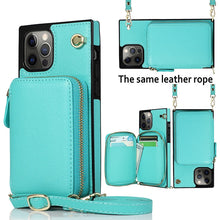 Load image into Gallery viewer, Zipper Wallet Case with Adjustable Crossbody Strap for iphone
