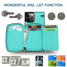 Load image into Gallery viewer, Zipper Wallet Case with Adjustable Crossbody Strap for iphone
