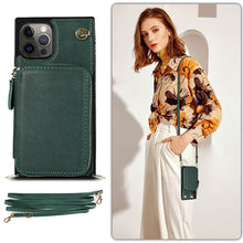 Load image into Gallery viewer, Zipper Wallet Case with Adjustable Crossbody Strap for iphone
