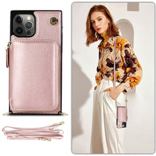 Load image into Gallery viewer, Zipper Wallet Case with Adjustable Crossbody Strap for iphone
