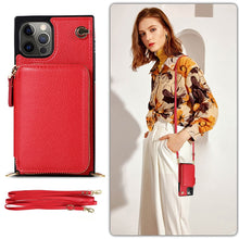 Load image into Gallery viewer, Zipper Wallet Case with Adjustable Crossbody Strap for iphone
