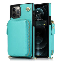 Load image into Gallery viewer, Zipper Wallet Case with Adjustable Crossbody Strap for iphone
