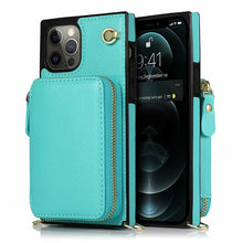 Load image into Gallery viewer, Zipper Wallet Case with Adjustable Crossbody Strap for iphone
