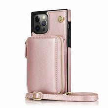 Load image into Gallery viewer, Zipper Wallet Case with Adjustable Crossbody Strap for iphone
