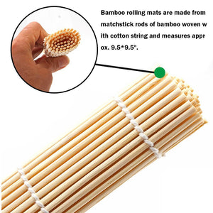 DIY Bamboo Sushi Rolling Mat Set ( 2 Sets)