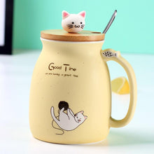 Load image into Gallery viewer, Adorable Cat Cartoon Ceramic Coffee Mug
